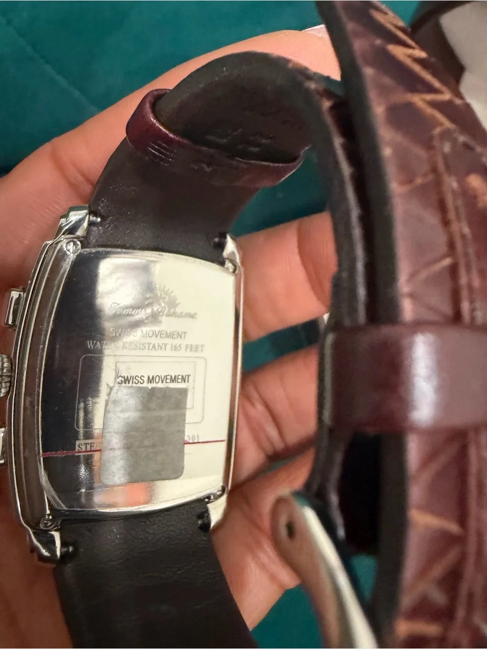 Brown Leather Chronograph Watch with Silver Case - Brand